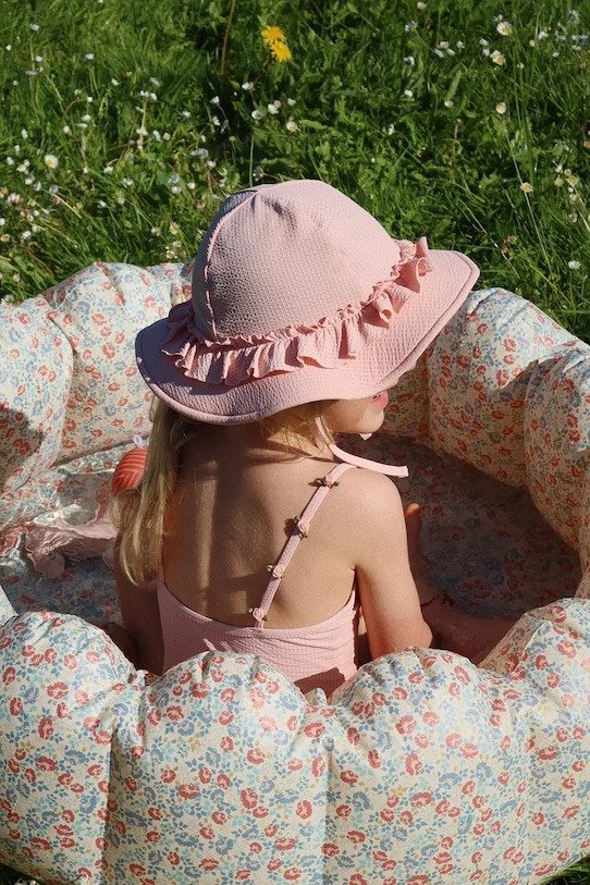 Konges Sløjd kapelusz dziecięcy FLEURI SWIM HAT aplikacja różowy KS102630