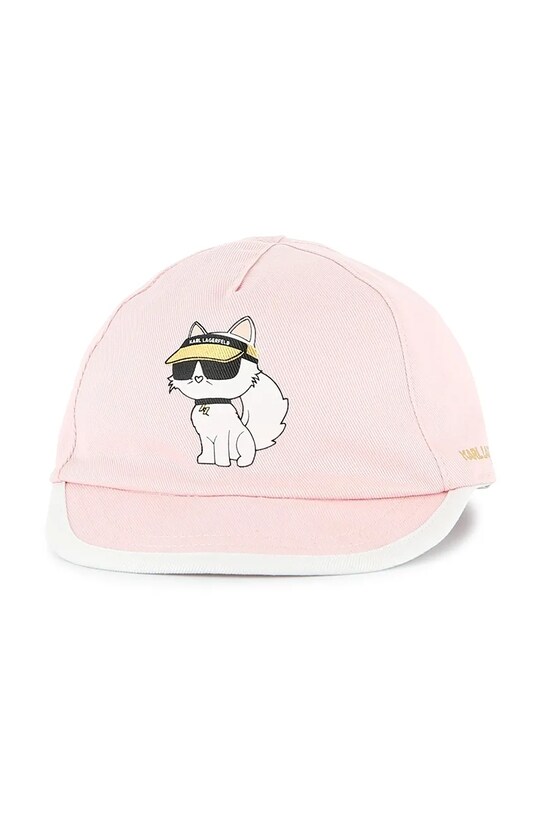 Karl Lagerfeld czapka z daszkiem bawełniana dziecięca różowy Z30572