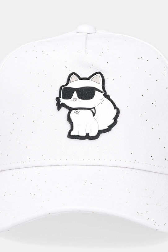 Karl Lagerfeld czapka z daszkiem bawełniana dziecięca Z30386 biały SS25