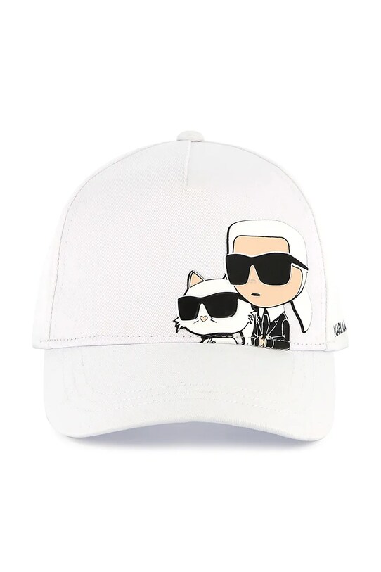 Karl Lagerfeld cappello con visiera in cotone bambini Z30393 bianco