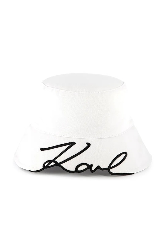 Παιδικό βαμβακερό καπέλο Karl Lagerfeld απλικέ λευκό Z30394