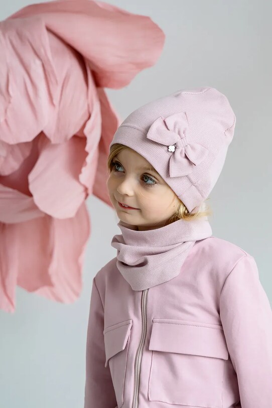 Detská čiapka Jamiks CANDI stredne hrubá fialová CANDI.Nak.glow.JWH128.G