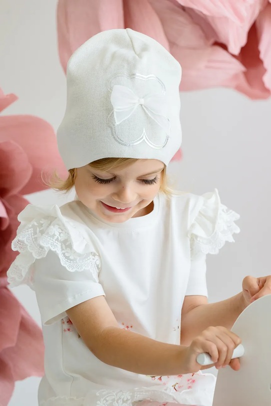 Otroška bombažna kapa Jamiks MARTINA Potisk bela MARTINA.Nak.gl.JWH060.G