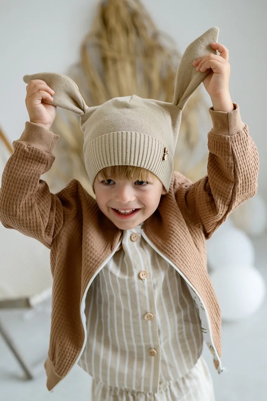 Дівчинка Дитяча бавовняна шапка Jamiks NORI NORI.Nakr.glow.JWH106.G бежевий