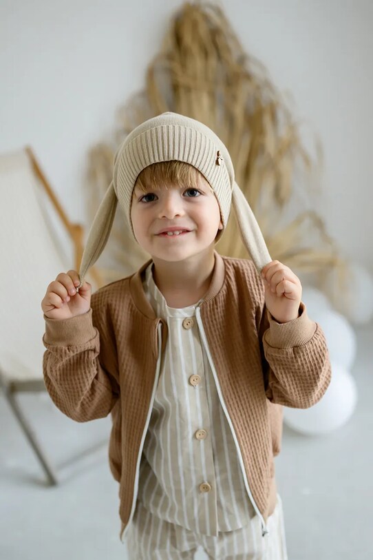 Детская хлопковая шапка Jamiks NORI NORI.Nakr.glow.JWH106.G бежевый