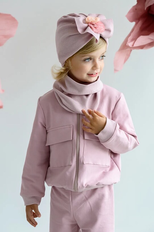 Детская шапка Jamiks ONDINE аппликация фиолетовой ONDINE.Nak.glo.JWH075.G