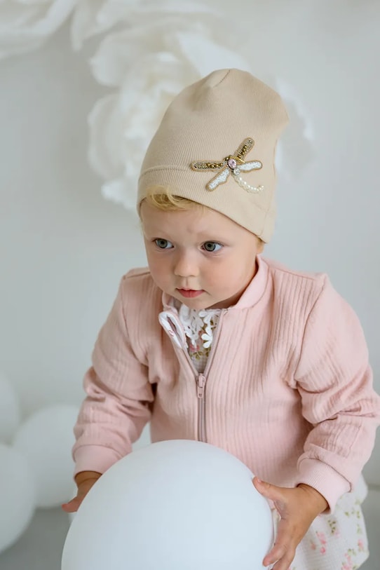 Jamiks berretta per bambini PATTI a maglia fine beige PATTI.Nakr.glo.JWH123.G