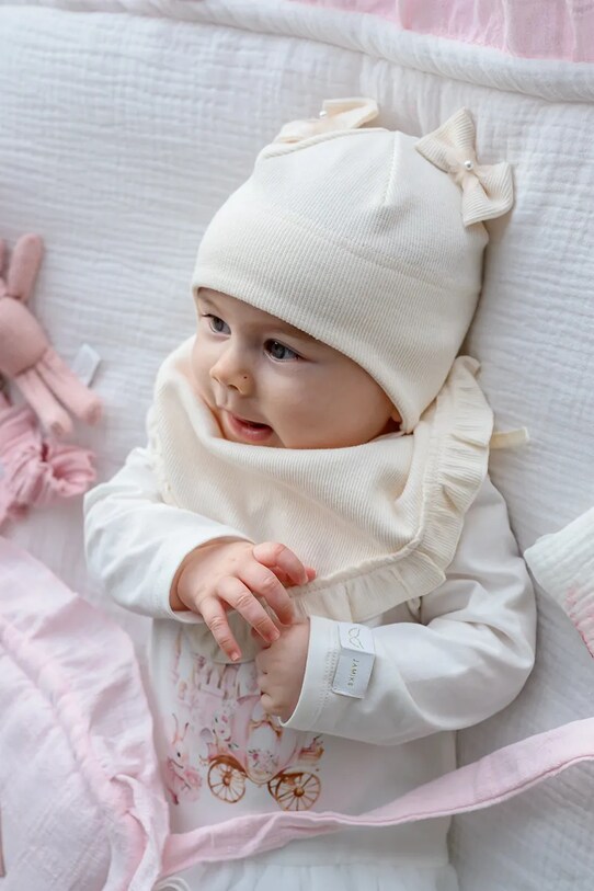 Jamiks berretta per bambini SIESTA a maglia fine beige SIESTA.Nakr.glo.JWH019