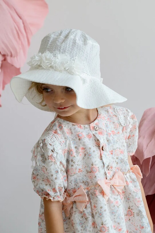 Детская хлопковая шляпа Jamiks WILLA аппликация бежевый WILLA.Nak.glow.JLH105.G