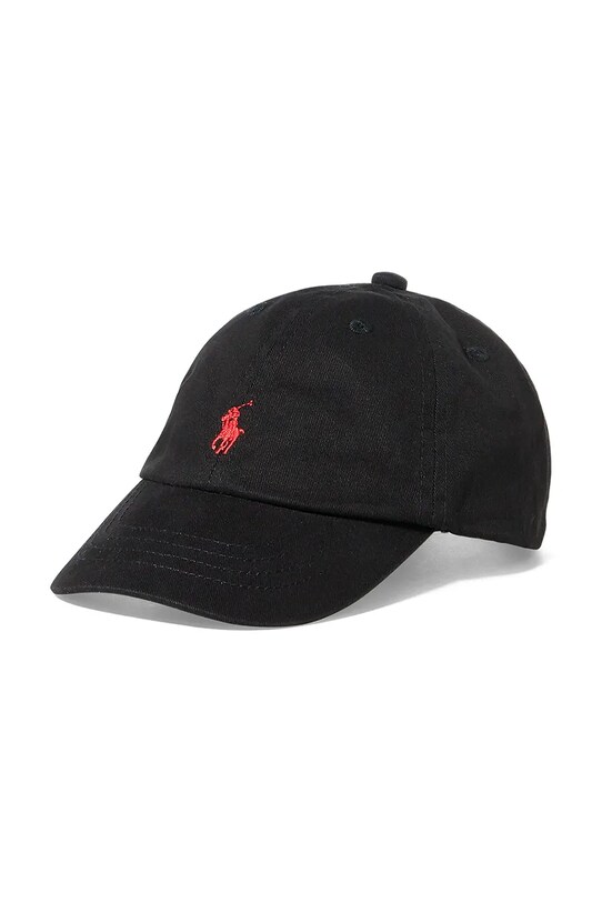 Дитяча бавовняна кепка Polo Ralph Lauren аплікація чорний 320552489005