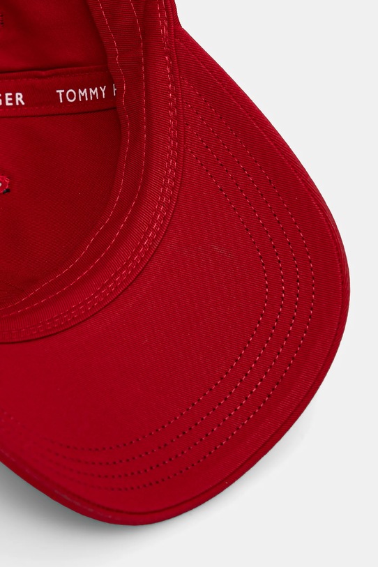 Παιδικό βαμβακερό καπέλο μπέιζμπολ Tommy Hilfiger κόκκινο AU0AU01528.PPYA