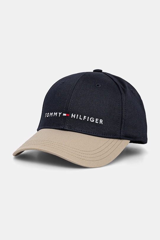Детская хлопковая кепка Tommy Hilfiger аппликация тёмно-синий AU0AU01963.PPYA