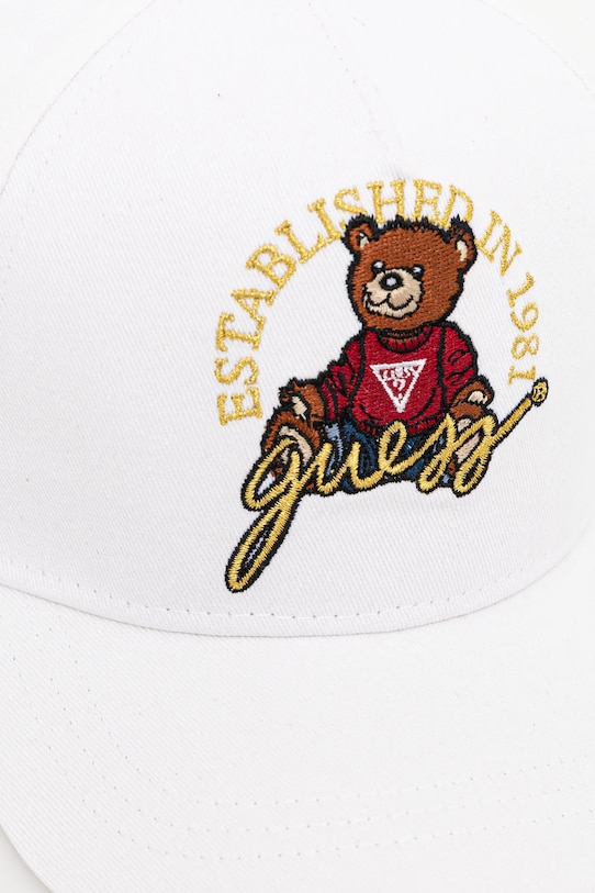 Pamučna kapa sa šiltom za bebe Guess H5RZ09.WO08O.PPYA bijela SS25