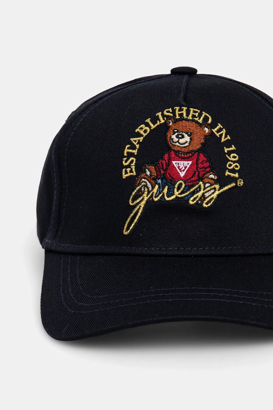 Παιδικό βαμβακερό καπέλο μπέιζμπολ Guess H5RZ09.WO08O.PPYA μαύρο SS25