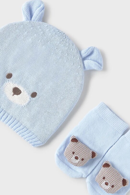 Шапочка та шкарпетки для немовлят Mayoral Newborn 9874.1B.Newborn.PPYH блакитний SS25