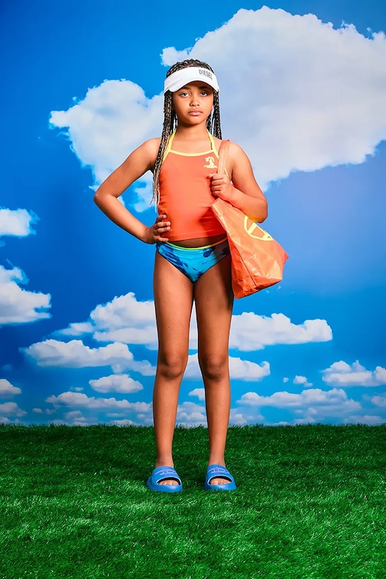 Otroški bombažni ščitnik za sonce Diesel FDELS HAT bela J02126