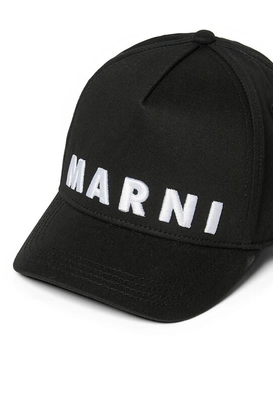 Хлопчик Дитяча бавовняна кепка Marni MF38U HAT M01470 чорний