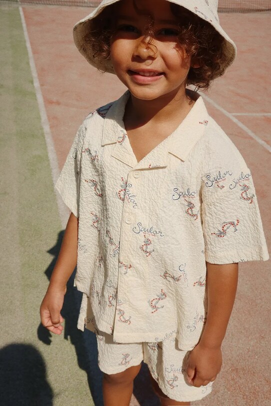 Konges Sløjd kapelusz dziecięcy ELLIOT BUCKET HAT GOTS beżowy KS103076