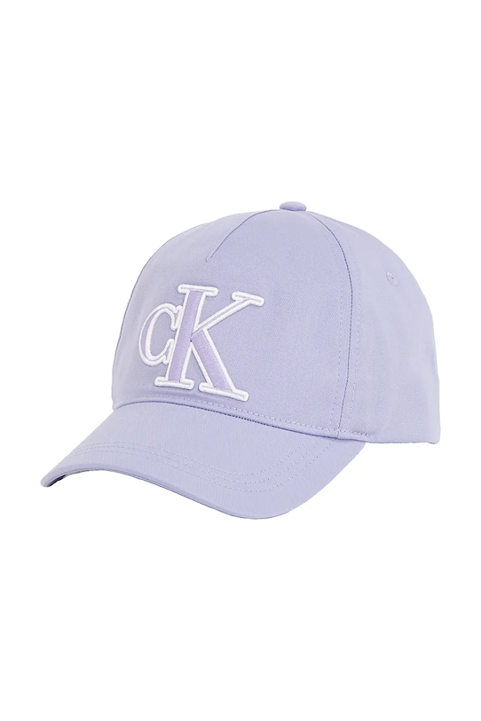 Детская хлопковая кепка Calvin Klein Jeans аппликация фиолетовой IU0IU00698.PPYA