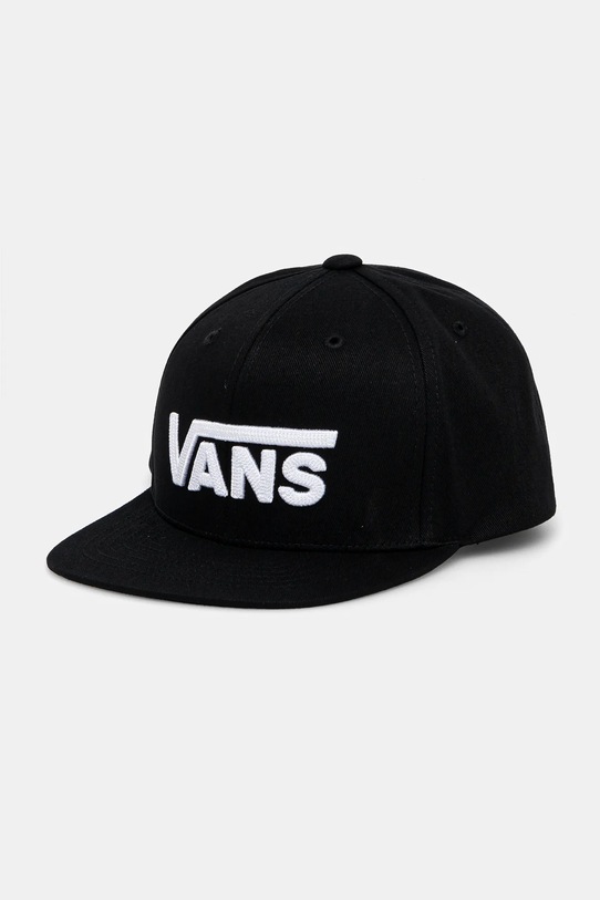 Otroška bombažna bejzbolska kapa Vans DROP V II SNAPBACK Bombaž črna VN0A36OUBLK1