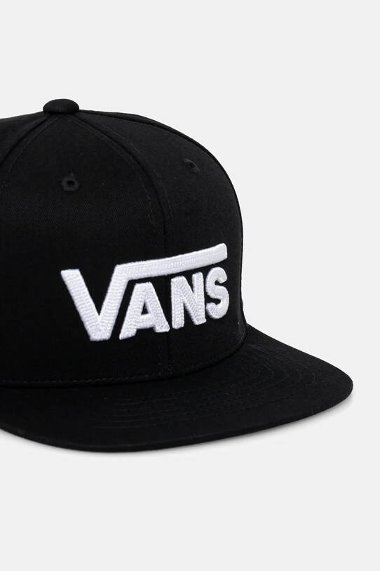 Otroška bombažna bejzbolska kapa Vans DROP V II SNAPBACK VN0A36OUBLK1 črna SS25
