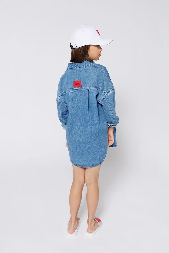 Chłopiec HUGO czapka z daszkiem bawełniana dziecięca G00313 biały