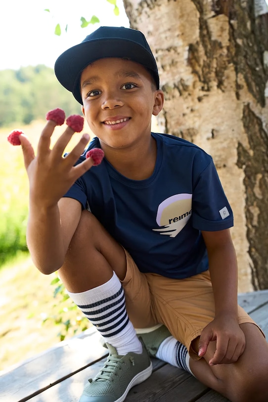 Παιδικό βαμβακερό καπέλο μπέιζμπολ Reima Lippis βαμβάκι μαύρο 5300122C.PPYA