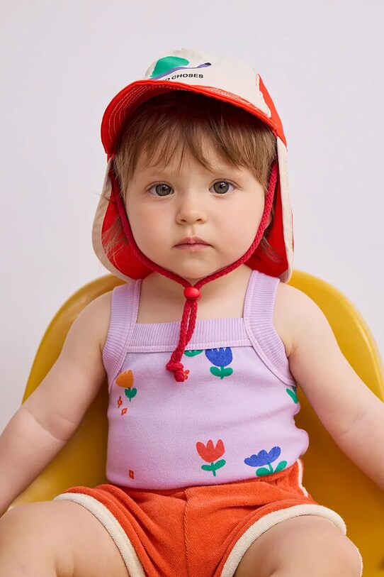 Детская хлопковая кепка Bobo Choses Funny Snail хлопок красный 125AH007