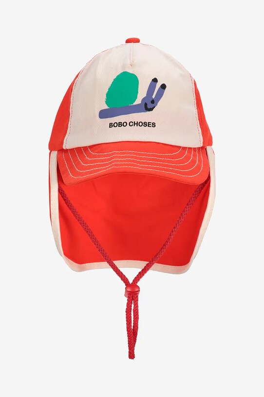 Детская хлопковая кепка Bobo Choses Funny Snail 125AH007 красный SS25