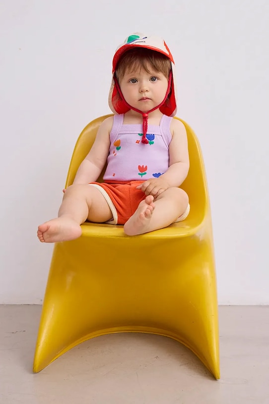 Παιδικό βαμβακερό καπέλο μπέιζμπολ Bobo Choses Funny Snail 125AH007 κόκκινο
