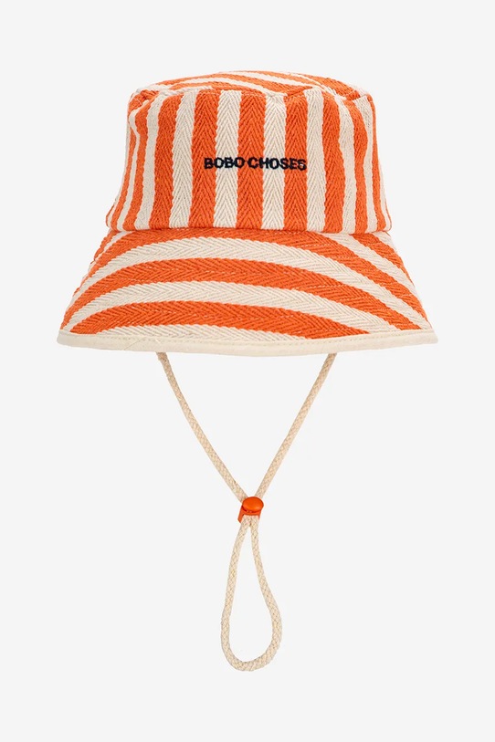 Detský bavlnený klobúk Bobo Choses 125AI019 oranžová SS25