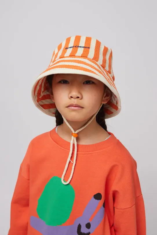 Bobo Choses cappello in cotone bambino/a arancione 125AI019