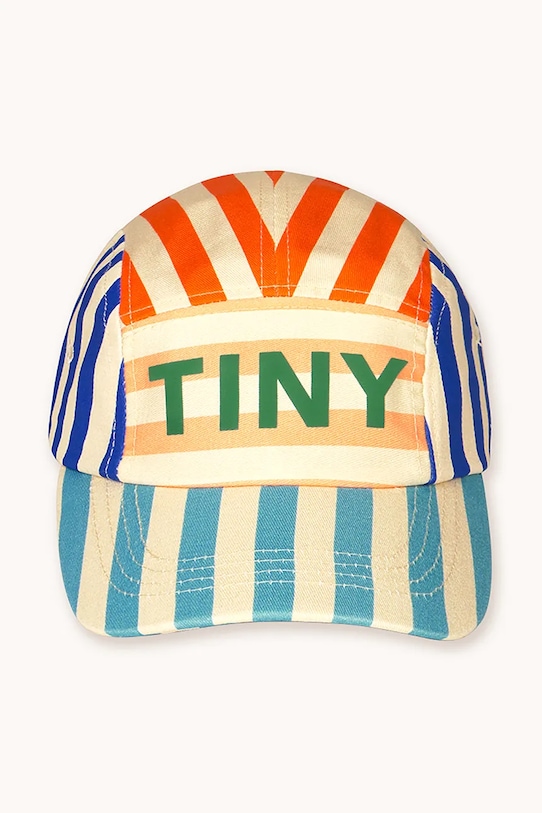 Otroška bombažna bejzbolska kapa Tinycottons STRIPED CAP SS25.425 bež SS25