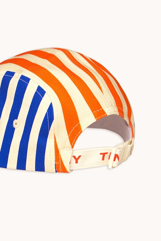 Deklice Otroška bombažna bejzbolska kapa Tinycottons STRIPED CAP SS25.425 bež