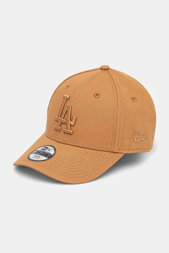 New Era czapka z daszkiem bawełniana LOS ANGELES DODGERS aplikacja brązowy 60595472