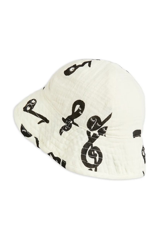 Otroški bombažni klobuk Mini Rodini Note 2526511110 bela SS25