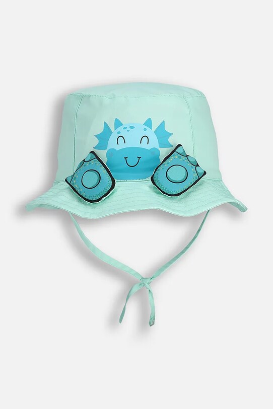 Coccodrillo kapelusz bawełniany dziecięcy nadruk turkusowy WC5363102ALB