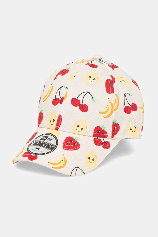 New Era czapka z daszkiem bawełniana dziecięca NEW ERA wzorzyste beżowy 60667526