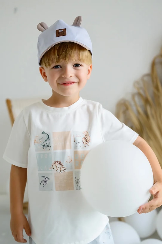 Детская хлопковая кепка Jamiks ANASTAZY аппликация бежевый ANASTAZY.Na.gl.JLH108.K