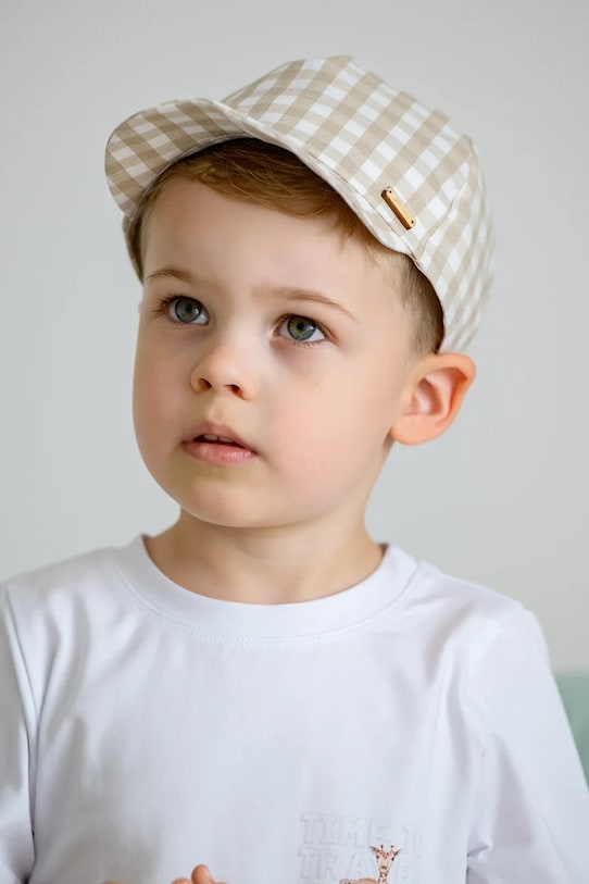 Jamiks berretta a visiera in lino per bambini ASLAN altro beige ASLAN.le.Na.gl.JLH064.K