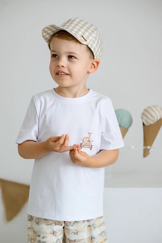 BIMBA Jamiks berretta a visiera in lino per bambini ASLAN ASLAN.le.Na.gl.JLH064.K beige