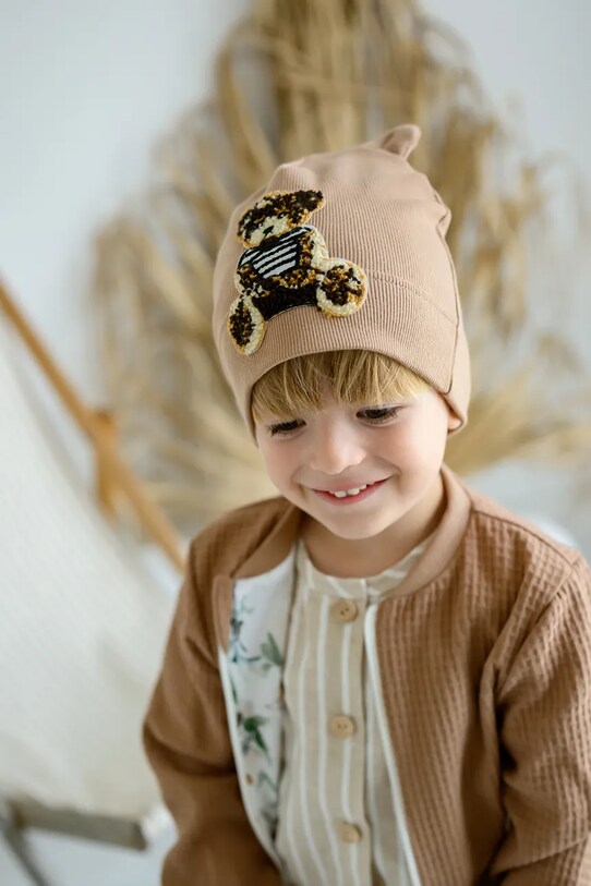 Дитяча шапка Jamiks JORDI коричневий JORDI.Nakr.glo.JWH134.K