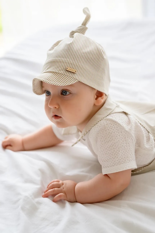 Jamiks czapka bawełniana dziecięca OZZY beżowy OZZY.Nakr.glow.JLH162.K