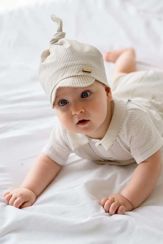 Jamiks czapka bawełniana dziecięca OZZY OZZY.Nakr.glow.JLH162.K beżowy