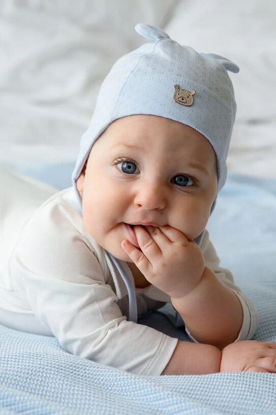 CHLAPEC Kojenecká čepice Jamiks VERONA VERONA.Nak.glo.JLH066.K modrá