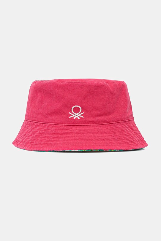 United Colors of Benetton pălărie reversibilă din bumbac pentru copii uni roz 6KQACA02M.G.Seasonal