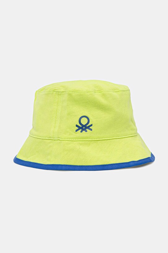 United Colors of Benetton pălărie reversibilă pentru copii bumbac verde 6YPLGA01G.P.Seasonal