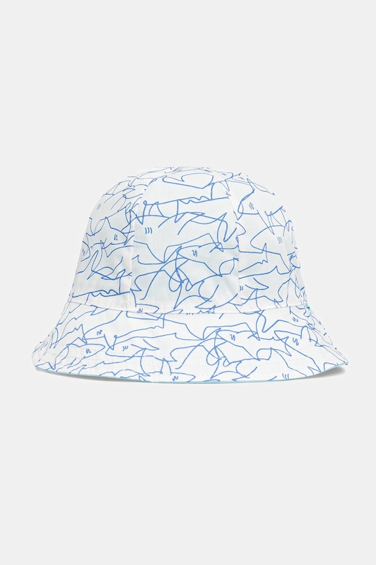 Дитячий двосторонній бавовняний капелюх United Colors of Benetton візерунок блакитний 65B2AA00W.W.Seasonal