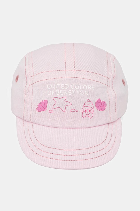 Dětská bavlněná kšiltovka United Colors of Benetton 69G7AA00X.W.Seasonal růžová SS25