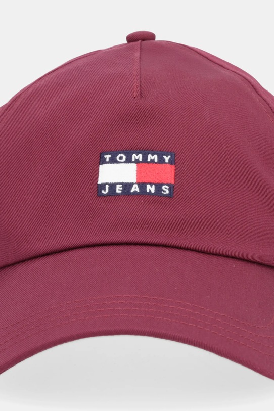 Bavlnená šiltovka Tommy Jeans AM0AM12933 burgundské AW25